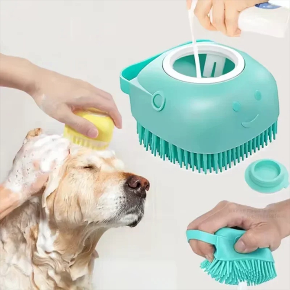 Pet Supplies App - Spazzola da Bagno in Silicone Multifunzionale,